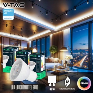 Bec LED V-TAC GU10 6W (echivalent 60W) - 445 Lumen, 4000K, 3 bucati - Img 2