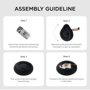BEDSURE Pat pentru Animale O 50 cm Plus Culoare Gri Inchis Lavabil - Img 7