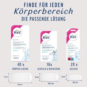 Benzi depilatoare Veet Pure pentru corp si picioare, 20 dublu benzi, pentru piele sensibila - Img 8