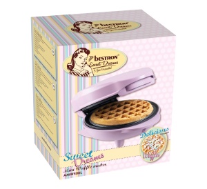Bestron Mini Waffeleisen AMW500L Lila Mat Antiaderent Design Retro - Img 7