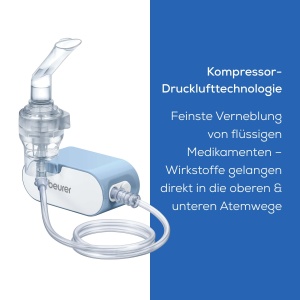 Beurer IH 60 Inhalator, inhalator silentios si portabil cu baterie reincarcabila, inhalator pentru utilizare in caz de raceli, astm si alte boli respiratorii, albastru - Img 3