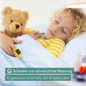 Beurer PO 13 Kids, pulsoximetru pentru degete pentru copii, masurarea pulsului si a saturatiei de oxigen in cateva secunde, format mic, aliniere automata a afisajului, cu husa de curea - Img 4
