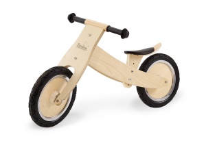 Bicicleta fara pedale PINOLINO 239471 Lino, lacuita transparent, din lemn, anvelope pane, convertibila din chopper in bicicleta fara pedale, pentru copii de la 2 la 5 ani - Img 3