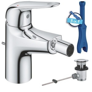 Bidetarmatura GROHE Swift, crom, 15cm, cu tehnologie de economisire a apei