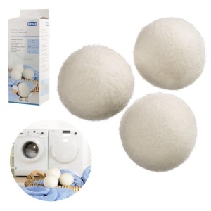 Bile din Lana pentru Uscat, Xavax, Set 3 Bucati, 100 Naturale, Culoare Bej