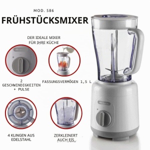 Blender Ariete Breakfast 586, 1.5L, 500W, Alb - Img 2