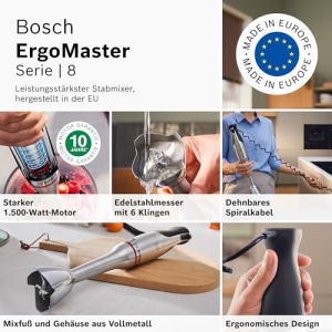 Blender Bosch ErgoMaster Serie 8 MSM8M930, 1500W, 6 lame inox, accesorii incluse - Img 13