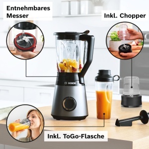 Blender Bosch VitaPower MMB6177S, 1200W, 1.5L, Inox - Img 4