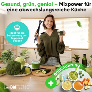 Blender Clatronic SM 3824, 350W, cu functie Turbo, inox, negru - Img 6