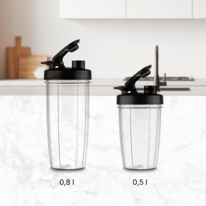 Blender cu un singur suport Ufesa Nutrimix, extractor multifunctional de nutrienti si vitamine, putere de 900 W, lame din otel inoxidabil, shake-uri si smoothie-uri, zdrobeste gheata, accesorii 6 in 1 - Img 3