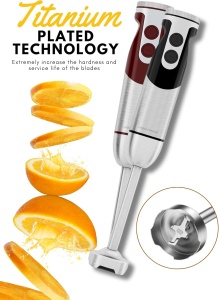 Blender de mana MegaWise Pro Titanium 5 in 1, 800 W, 12 viteze, Negru - Img 3