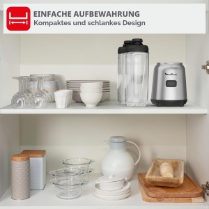 Blender Moulinex Mix Move, 300 W, capacitate 0,8 l, 2 sticle Tritan - Img 9