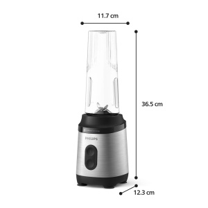 Blender Philips Blend Go HR267100, 350 W, 0,6 L, Argintiu - Img 6