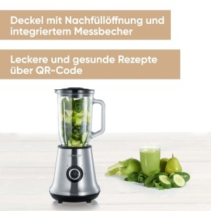 Blender SEVERIN SM 3734 500W 1L Sticla Functie Pulse NegruInox - Img 2