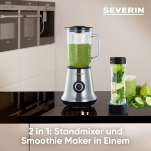 Blender SEVERIN SM 3737 2-in-1 500W InoxNegru Cu Functie Smoothie - Img 4