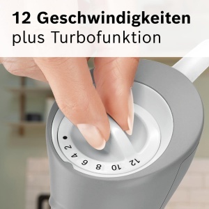 Blender vertical Bosch ErgoMixx MSM66120, 600 W, 12 viteze Turbo, AlbGri - Img 6