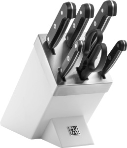 Bloc de cutite Zwilling Gourmet 7 piese Alb Autoascutire Otel inoxidabil