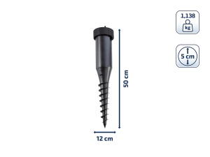 Bodendubel Leifheit 85607 pentru Umbrele si Wasche mit 50 mm Diametru, cu Exzenter si Eindrehstange - Img 3