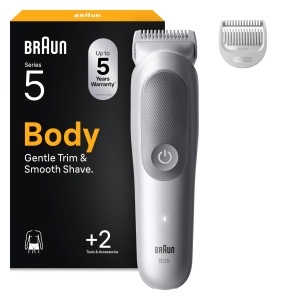 Bodygroomer Braun Series 5 BG5500, Trimmer pentru Barbati, 100 Rezistent la Apa, Gri