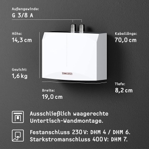 Boiler Instant STIEBEL ELTRON DHM 6, 5.7 kW, pentru Chiuveta, Made in Germany - Img 5