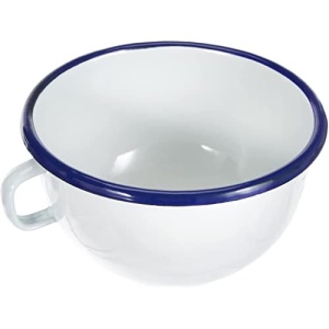 Bol cu maner vertical Ibili 14 cm, alb, din otel
