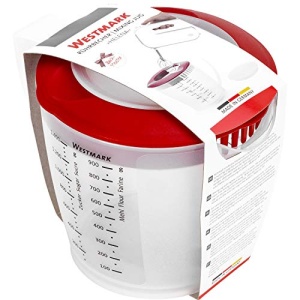 Bol de amestecarecutie de masurare Westmark cu protectie impotriva stropirii capac si turnator plastic volum de umplere 14 litri Helena transparentros - Img 10
