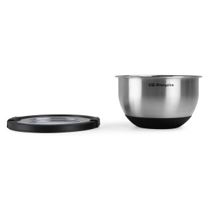 Bol din inox Orbegozo BOA 3000, 3 litri, baza din silicon anti-alunecare, capac din plastic - Img 2