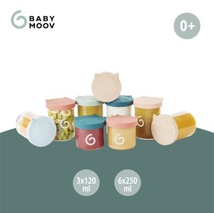 Boluri pentru bebelusi Babymoov ISY, 9 recipiente din sticla borosilicata, 250ml si 120ml - Img 3