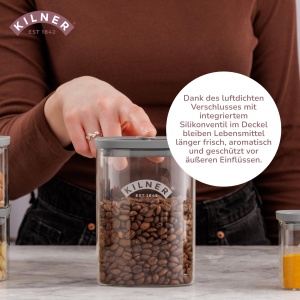Borcan de depozitare Kilner FRESH STORAGE 1,5 litri, sticla borosilicata, cuadratic - Img 6