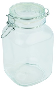 Borcan de sticla APS 82328, 2 Litri, 12 x 12 cm, cu capac metalic