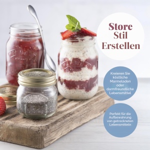 Borcan pentru conserve Kilner 250 ml cu capac metalic, 100 etans - Img 5
