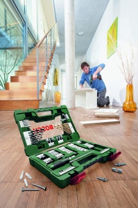 Bosch 91 buc. Set de burghie si burghie din titan V-Line (pentru lemn, piatra si metal, inclusiv surubelnita cu clichet si tija magnetica, accesorii unelte de gaurit si insurubat) - Img 7