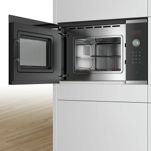 Bosch bel523ms0 incorporat 20L 800 W negru, otel inoxidabil - cuptor cu microunde (incorporat, 20 L, 800 W, rotatie, tactil, negru, otel inoxidabil, buton) - Img 5