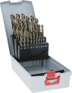 Bosch Professional 25 buc. Set de burghie pentru metal HSS-Cobalt ProBox (pentru otel inoxidabil, accesorii masina de gaurit/insurubat), diametru: 1,0 - 13,0