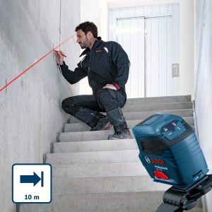 Bosch Professional Line Laser GLL 2-10 (laser rosu, raza de lucru: pana la 10 m, 3x baterie AA, geanta) - Img 4