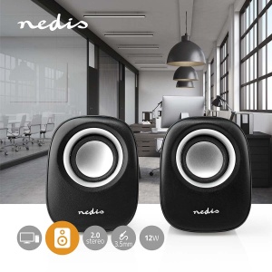 Boxe PC NEDIS 2.0, 12W, USB, NegruSilver - Img 2