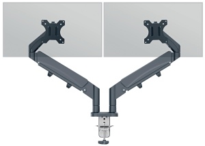 Brat monitor ergonomic Leitz 65370089, pentru 2 monitoare 17-32 inch, gri