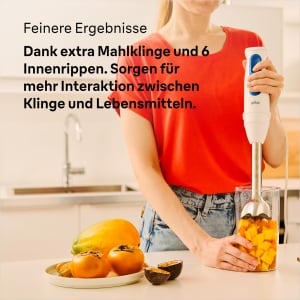Braun Blender de mana MultiQuick 3 MQ 30202 M - Blender electric de mana cu tehnologie PowerBell VPlus, 2 viteze, sistem EasyClick Plus, set de accesorii din 3 piese, 900 wati, alb - Img 3
