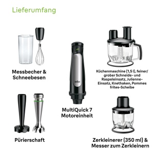 Braun MultiQuick 7 MQ 7087X Hand Blender - Blender de mana cu picior detasabil din otel inoxidabil cu tehnologie ActiveBlade pentru piureul celor mai  - Img 7