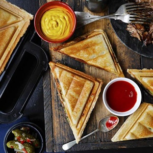 Breville Ultimate Sandwich Maker cu farfurii foarte adanci | Prajitor de paine sandwich pentru prajirea a 2 felii | Placi detasabile, antiaderente | Otel inoxidabil | negru [VST082X] - Img 7