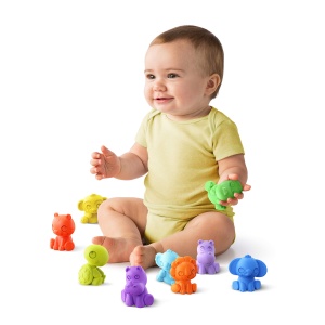 Bright Starts, Figurine de jucarie, TropicAnimals, Figurine cu animale pentru joaca, baie sau in deplasare, usor de prins si de curatat, multicolore - Img 9