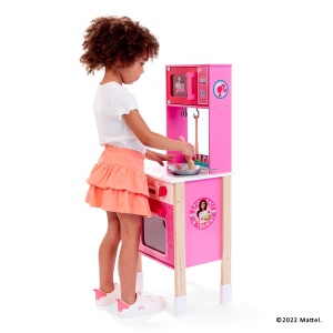 Bucatarie de Jucarie Theo Klein 7319 Barbie Epic Chef, 36 cm, din Lemn, Roz - Img 3