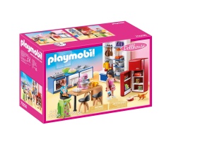 Bucatarie de Papusi PLAYMOBIL 70206 cu 129 Piese, Figurine si Accesorii