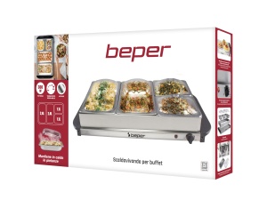 Buffetwarmer BEPER P101TEM002, 4 tavi detasabile, termostat reglabil - Img 8