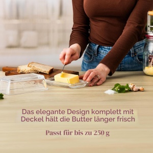 Buteriera din sticla Kilner, 250g, design retro, cu capac din sticla - Img 3