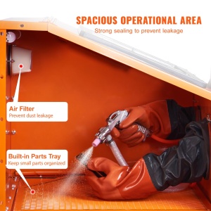 Cabina de sablare VEVOR SBC150 40 Gallon Otel cu pistol si duze ceramice - Img 3