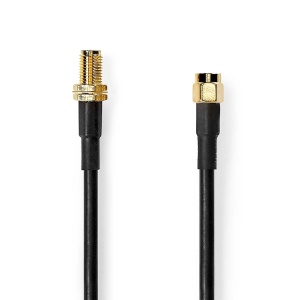 Cablu antena NEDIS SMA - 10 m - Dublu ecranat, aurit, PVC, negru - Img 2