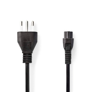 Cablu de alimentare NEDIS cu stecher tip L (IT) - 2,0 m, Negru