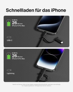 Cablu de incarcare 2-in-1 Belkin BoostCharge Pro USB-C si Lightning, 1.5m, 60W - Img 4