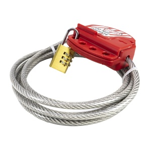 Cablu de siguranta cu lacat PNI 400C, 350C, 280C, 2m, Gri cu Rosu